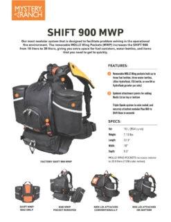 Shift 900 MWP Pack, Mystery Ranch -Survival Provisions 605 10940SpecSheet